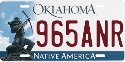 OK license plate 965ANR