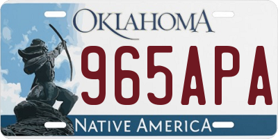 OK license plate 965APA