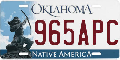 OK license plate 965APC