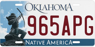 OK license plate 965APG