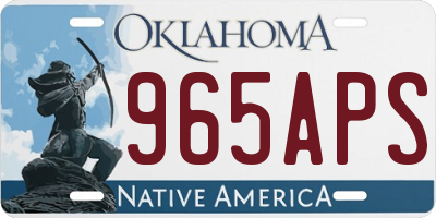 OK license plate 965APS