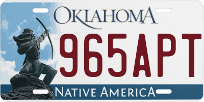 OK license plate 965APT