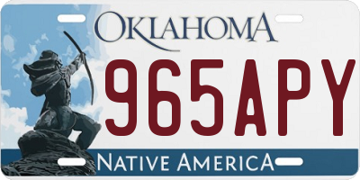 OK license plate 965APY