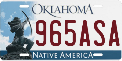 OK license plate 965ASA