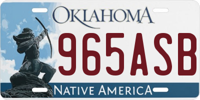 OK license plate 965ASB