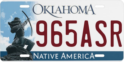OK license plate 965ASR