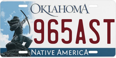 OK license plate 965AST