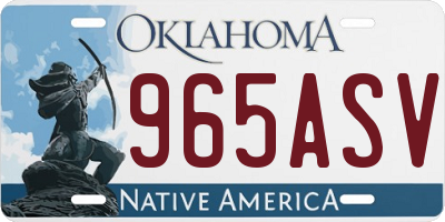 OK license plate 965ASV