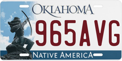 OK license plate 965AVG