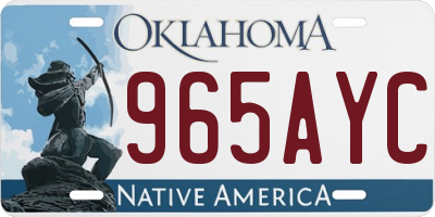 OK license plate 965AYC