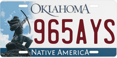 OK license plate 965AYS