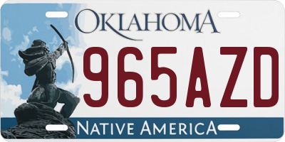 OK license plate 965AZD