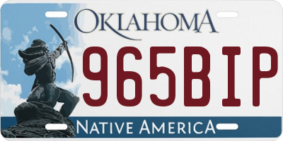 OK license plate 965BIP