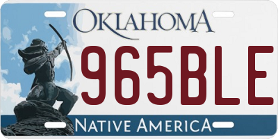 OK license plate 965BLE
