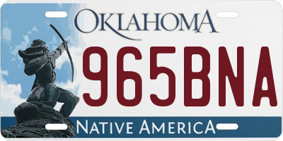 OK license plate 965BNA