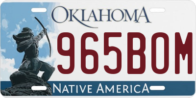 OK license plate 965BOM