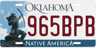 OK license plate 965BPB