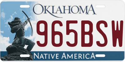OK license plate 965BSW
