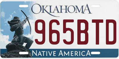 OK license plate 965BTD