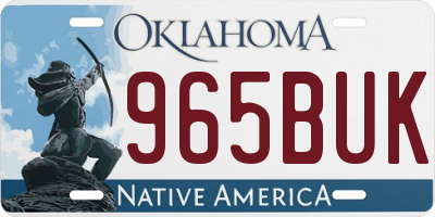 OK license plate 965BUK
