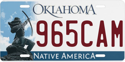 OK license plate 965CAM