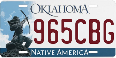 OK license plate 965CBG