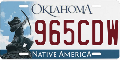 OK license plate 965CDW