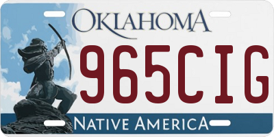 OK license plate 965CIG