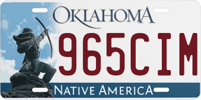 OK license plate 965CIM