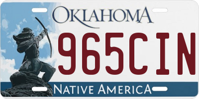 OK license plate 965CIN