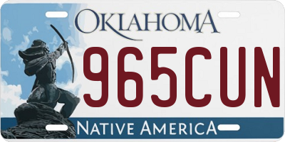 OK license plate 965CUN