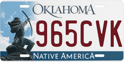 OK license plate 965CVK