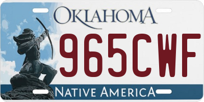 OK license plate 965CWF