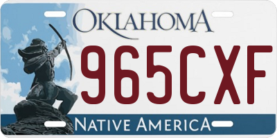 OK license plate 965CXF