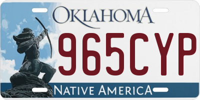OK license plate 965CYP