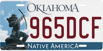 OK license plate 965DCF