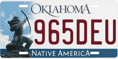 OK license plate 965DEU