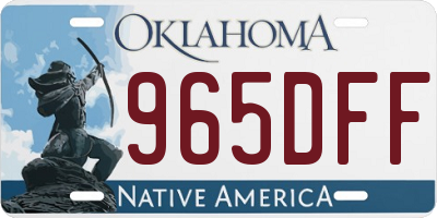 OK license plate 965DFF