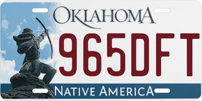 OK license plate 965DFT