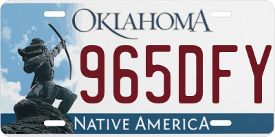 OK license plate 965DFY