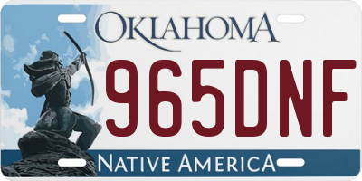 OK license plate 965DNF