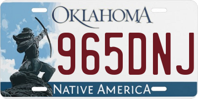 OK license plate 965DNJ