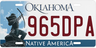 OK license plate 965DPA