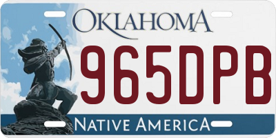 OK license plate 965DPB