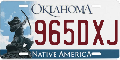 OK license plate 965DXJ