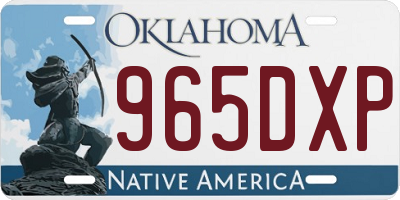 OK license plate 965DXP