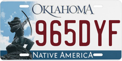 OK license plate 965DYF