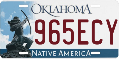 OK license plate 965ECY