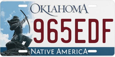 OK license plate 965EDF