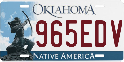 OK license plate 965EDV